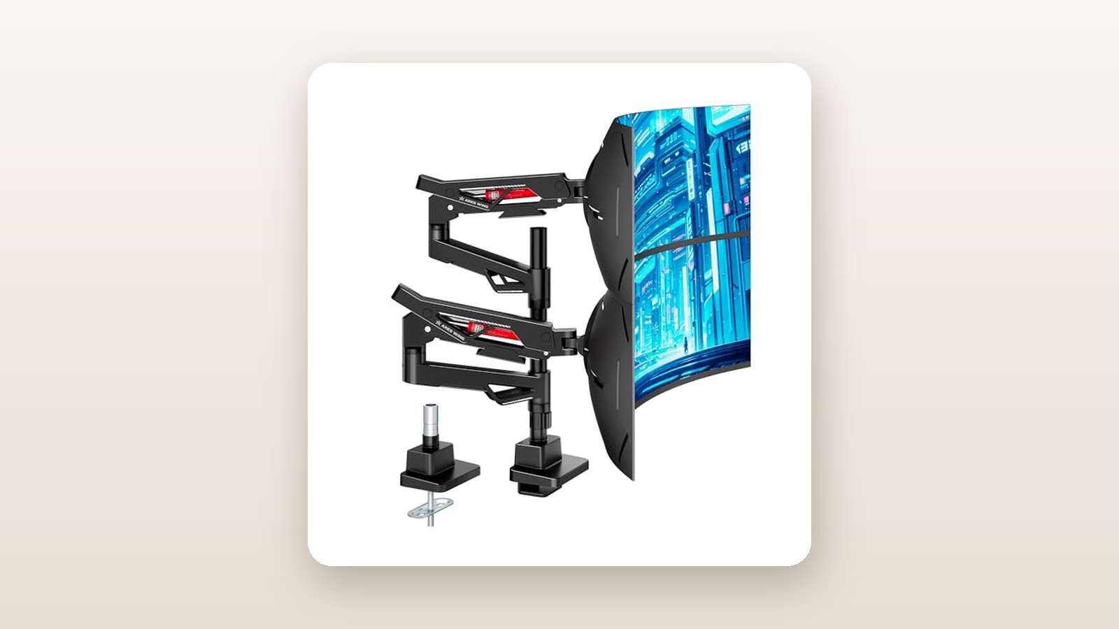ARES WING ARES WING Dual Ultrawide Monitor Arm Review: Overbuilt for 57-Inch